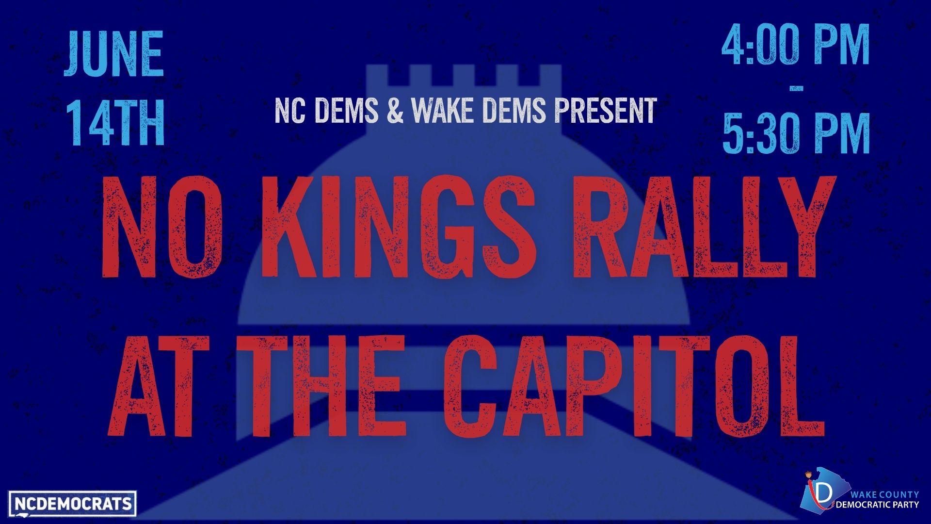 NC Dems and Wake Dems Present NO KINGS RALLY AT THE CAPITOL