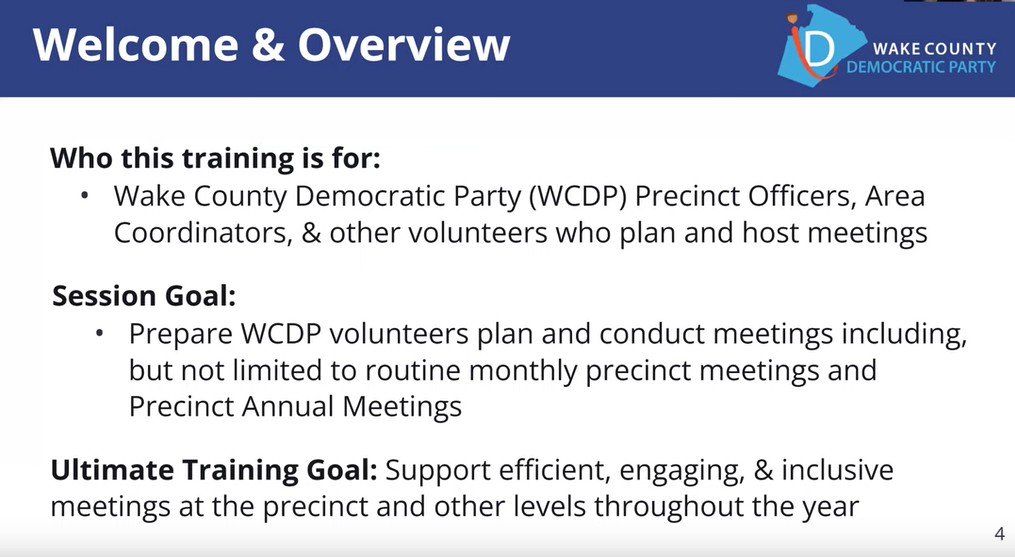 WCDP Meetings 101 Training